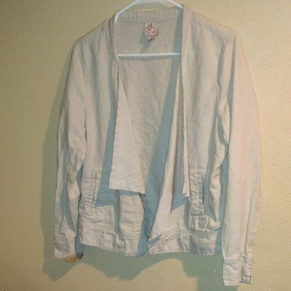 D B Linen Blend Waterfall Cream Jacket M
